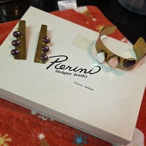Gold and Purple Earrings